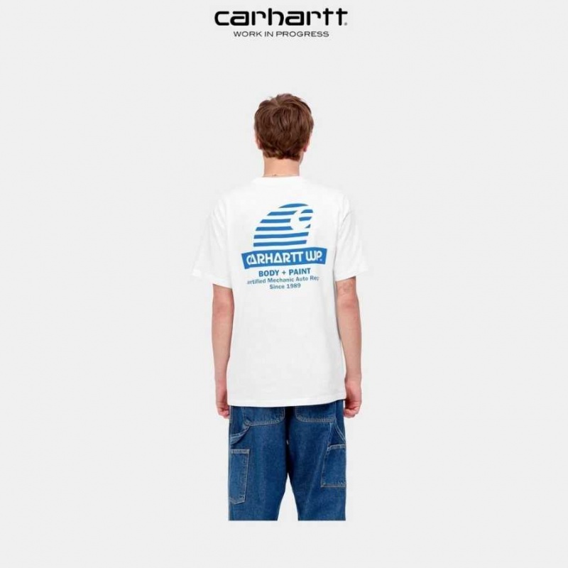 Blanche Carhartt Wip Mechanic T-Shirt - Danmark PGP-4737347