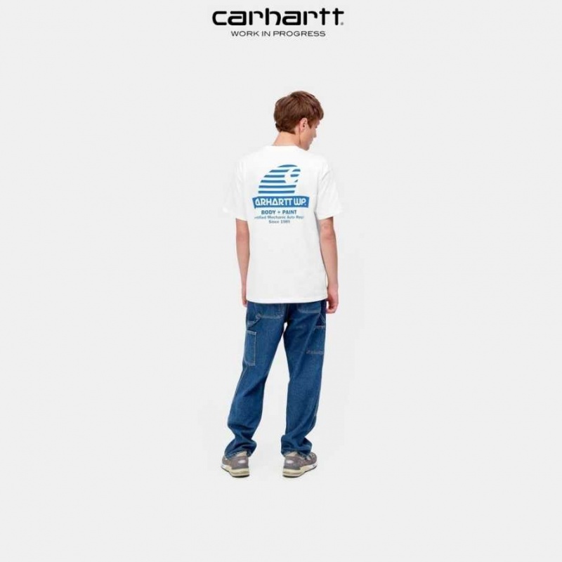 Blanche Carhartt Wip Mechanic T-Shirt - Danmark PGP-4737347