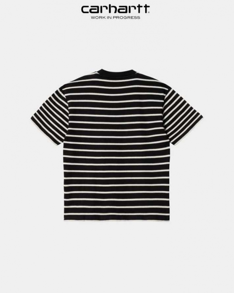 Noir Carhartt Wip Nell Stripe T-Shirt - Danmark EOF-9257181