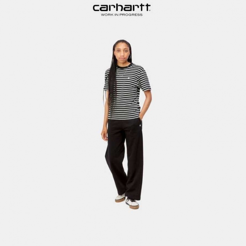 Noir Carhartt Wip Nell Stripe T-Shirt - Danmark EOF-9257181