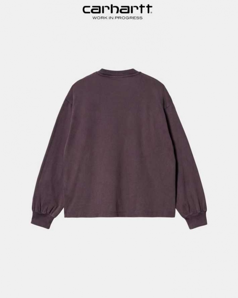 Noir Carhartt Wip Nelson Long Sleeve T-Shirt - Danmark YGH-1172777