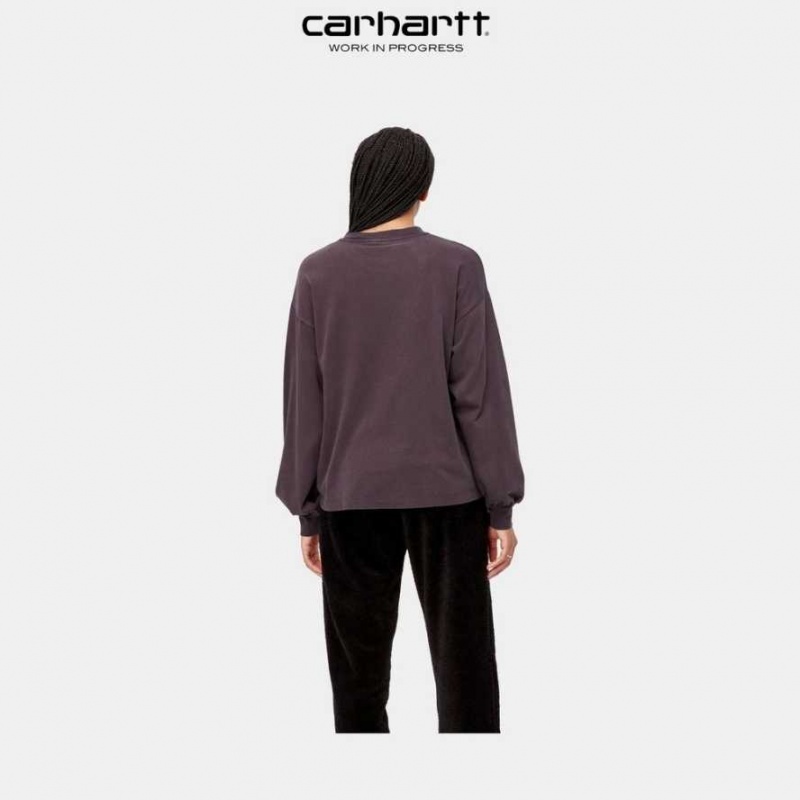 Noir Carhartt Wip Nelson Long Sleeve T-Shirt - Danmark YGH-1172777