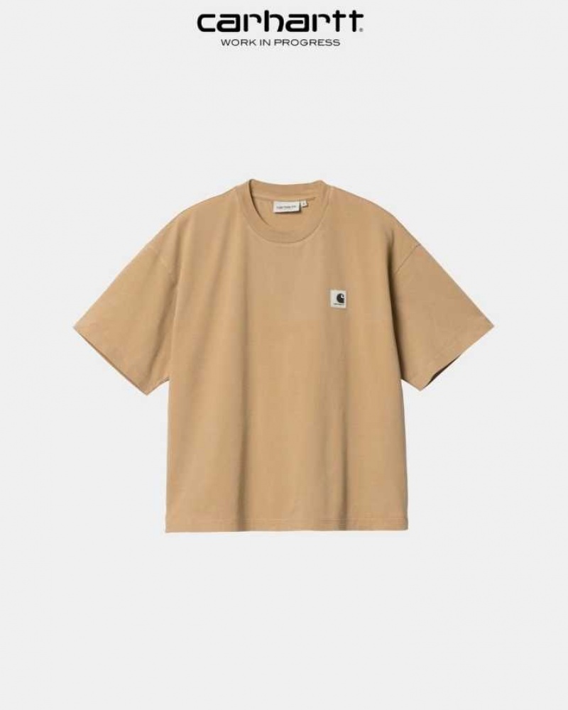 Marron Carhartt Wip Nelson T-Shirt - Danmark OLL-4396700