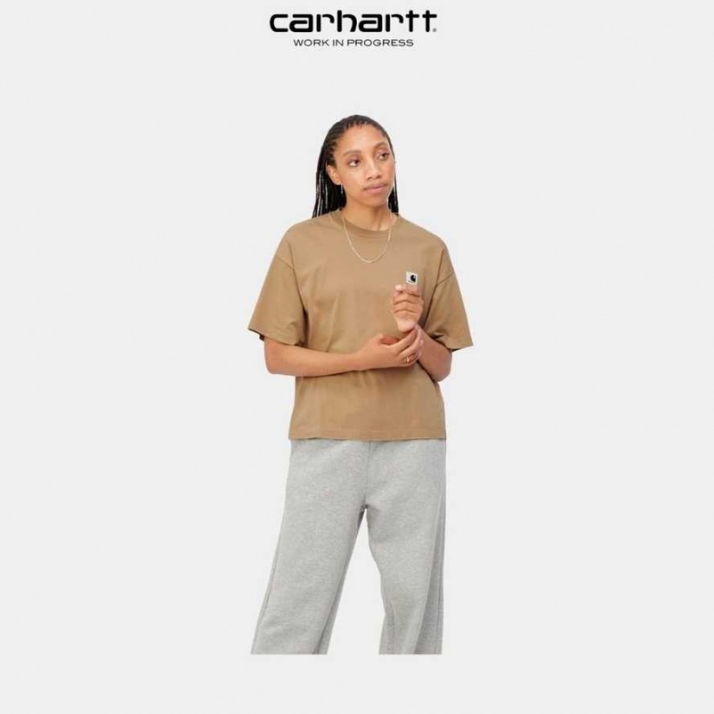 Marron Carhartt Wip Nelson T-Shirt - Danmark OLL-4396700