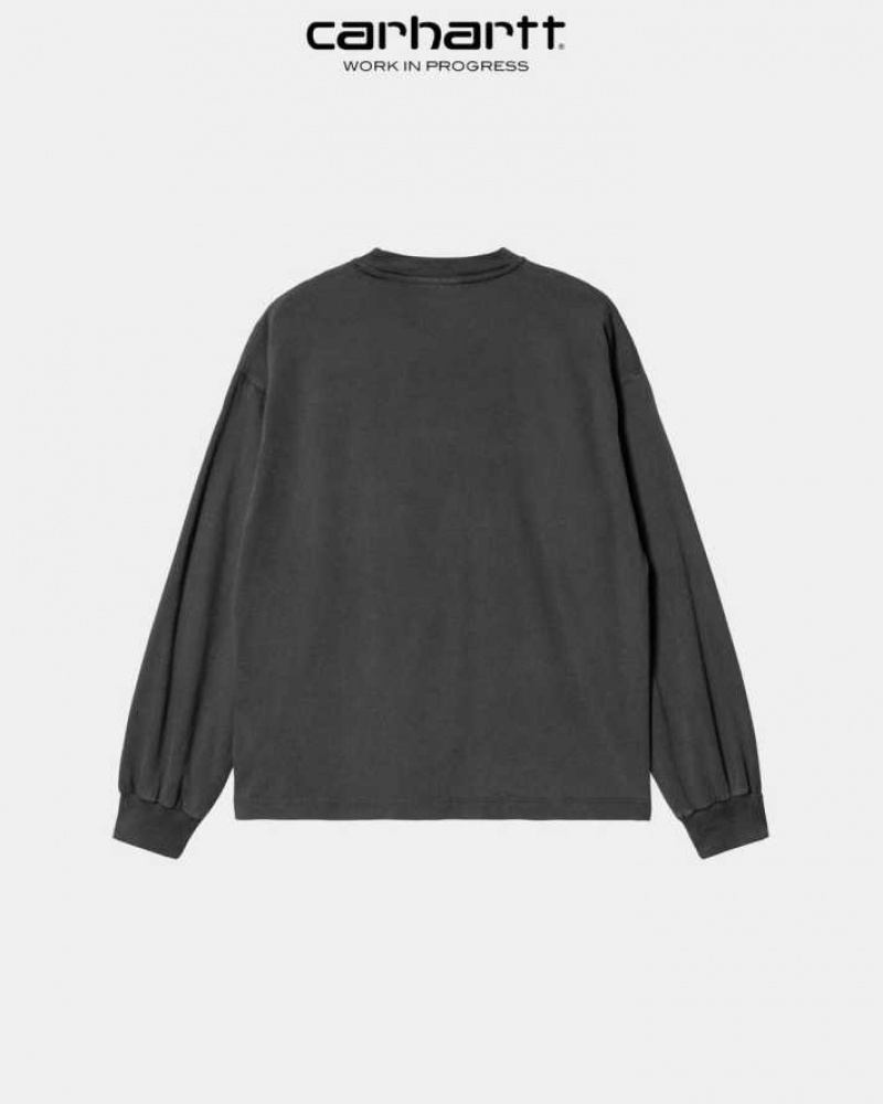 Vulcan (garment dyed) Carhartt Wip Nelson Long Sleeve T-Shirt Vulcan (garment - Danmark LHT-5583793