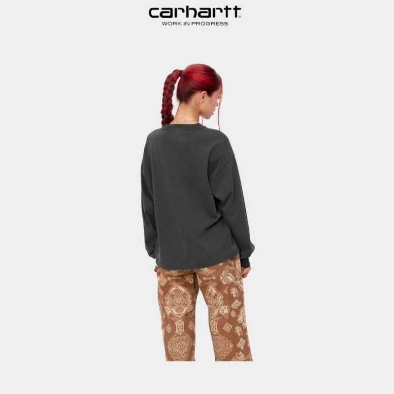 Vulcan (garment dyed) Carhartt Wip Nelson Long Sleeve T-Shirt Vulcan (garment - Danmark LHT-5583793