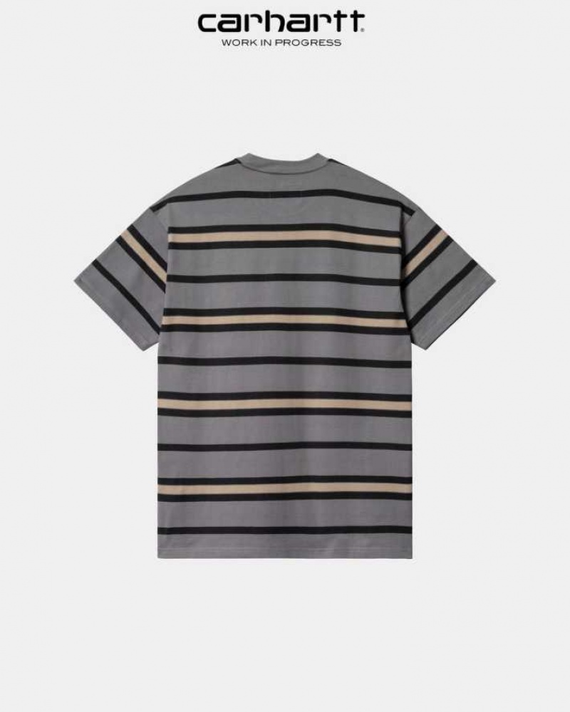 Blanche Carhartt New Balance x Carhartt WIP Sculpture Center Stripe T-Shirt - Danmark IWA-5371449