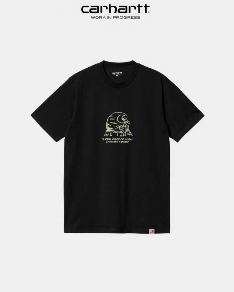 Noir Carhartt Wip Piece Of Travail T-Shirt - Danmark KRK-9436906