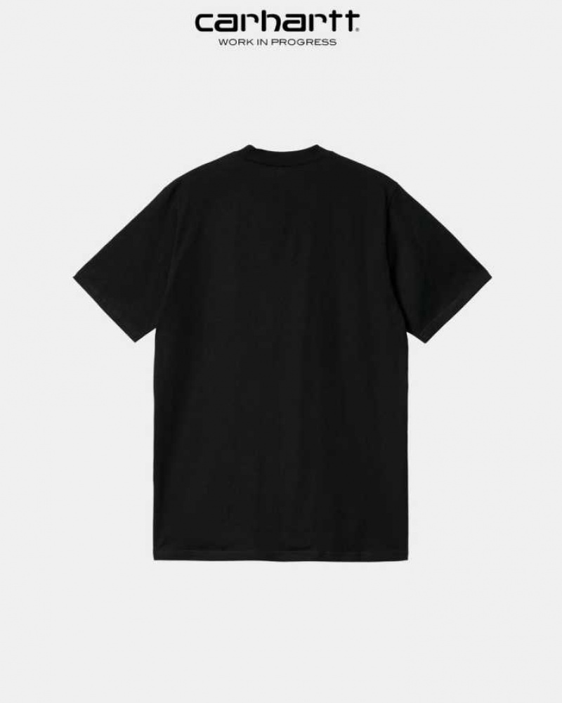 Noir Carhartt Wip Piece Of Travail T-Shirt - Danmark KRK-9436906