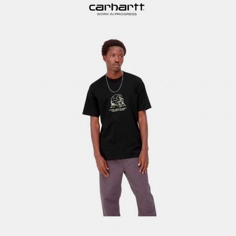 Noir Carhartt Wip Piece Of Travail T-Shirt - Danmark KRK-9436906