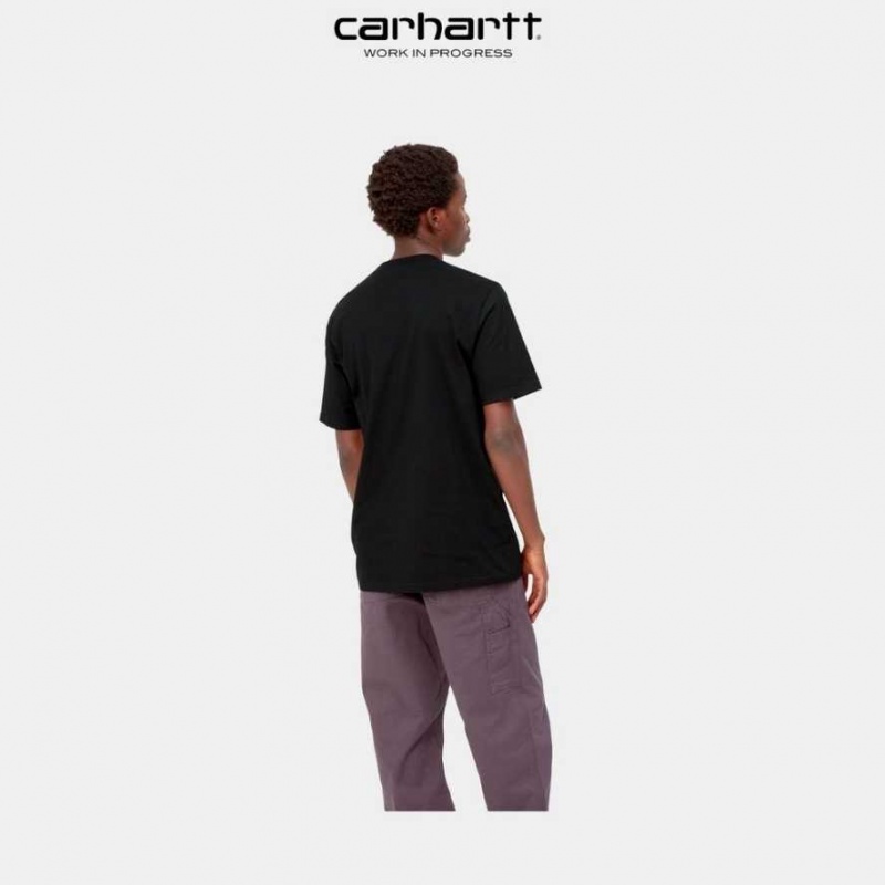 Noir Carhartt Wip Piece Of Travail T-Shirt - Danmark KRK-9436906