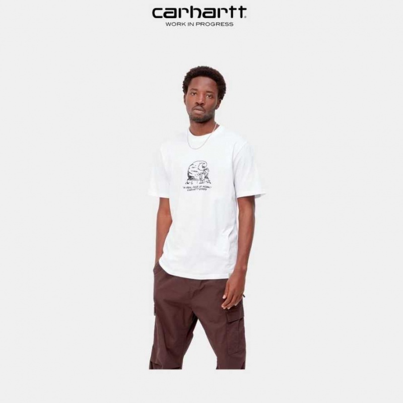 Blanche Carhartt Wip Piece Of Travail T-Shirt - Danmark LHV-9578688