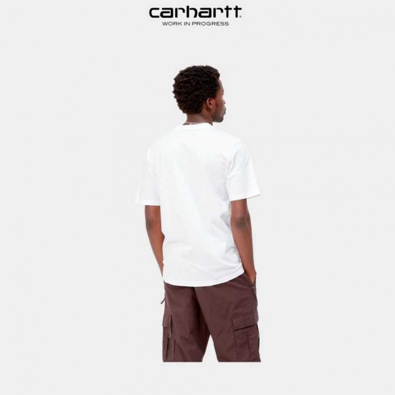 Blanche Carhartt Wip Piece Of Travail T-Shirt - Danmark LHV-9578688