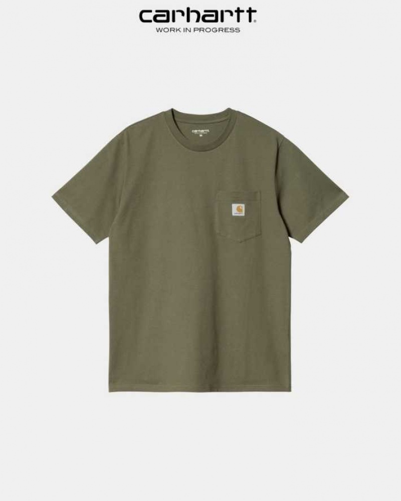 Seaweed Carhartt Wip Pocket T-Shirt - Danmark XIE-1713813