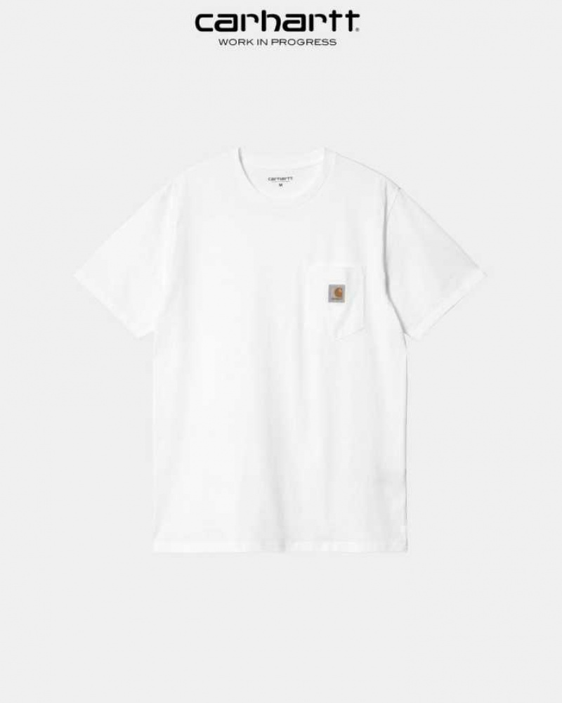 Blanche Carhartt Wip Pocket T-Shirt - Danmark NZW-7220307