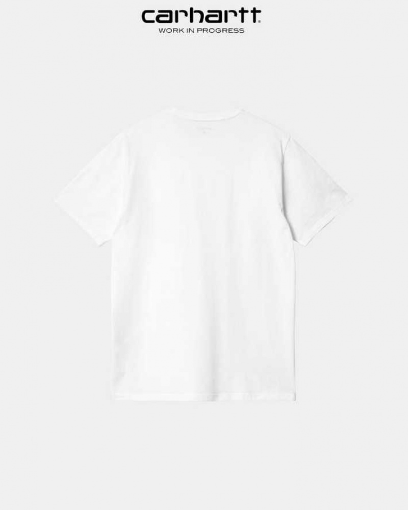 Blanche Carhartt Wip Pocket T-Shirt - Danmark NZW-7220307