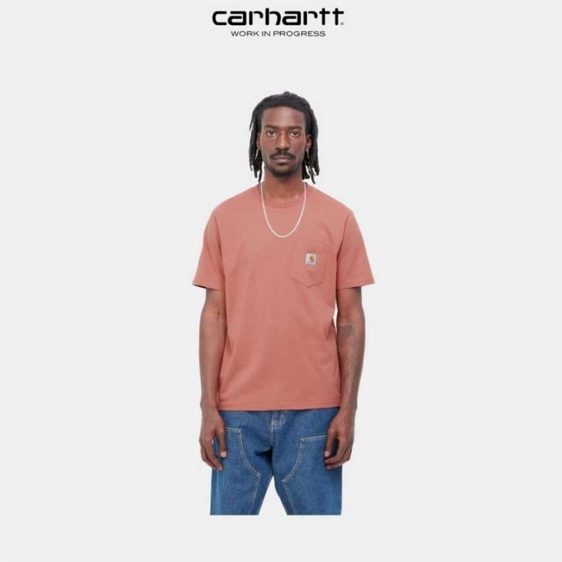 Misty Blush Carhartt Wip Pocket T-Shirt Misty - Danmark HXZ-3704649