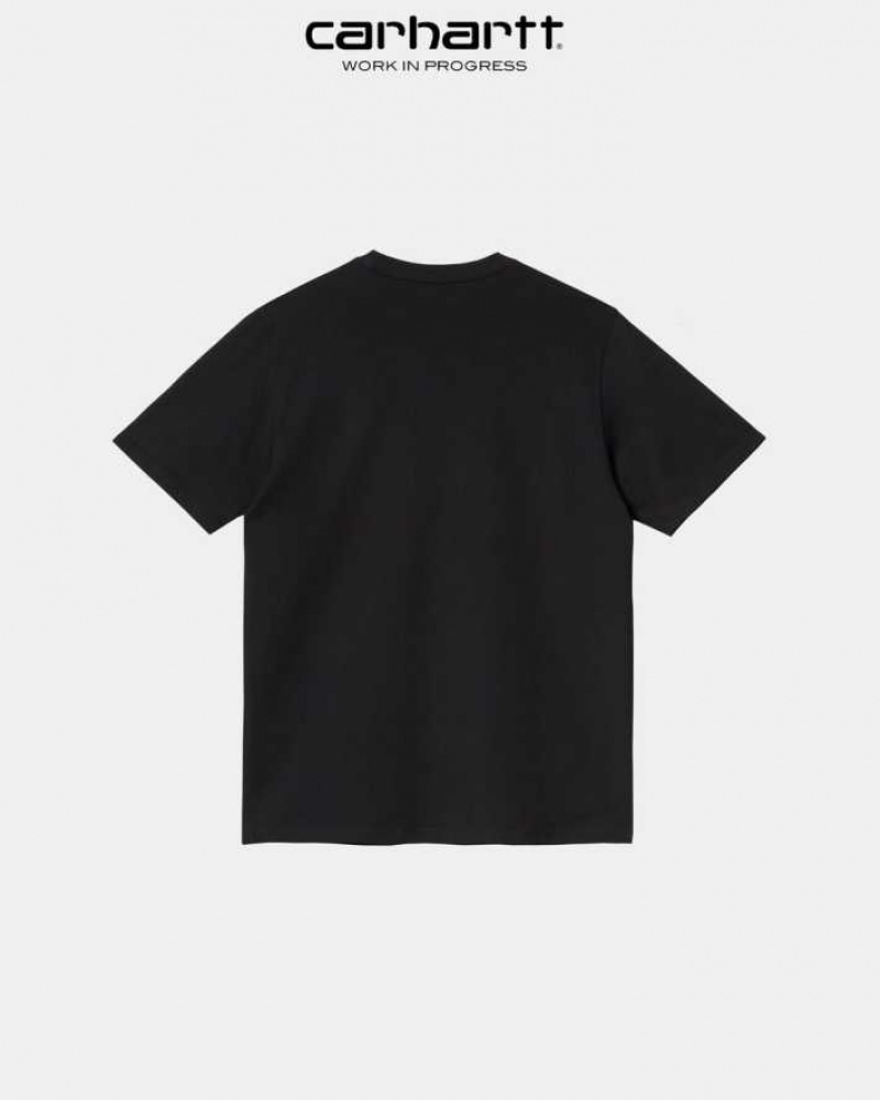 Noir Carhartt Wip Pocket T-Shirt - Danmark UQT-2645400