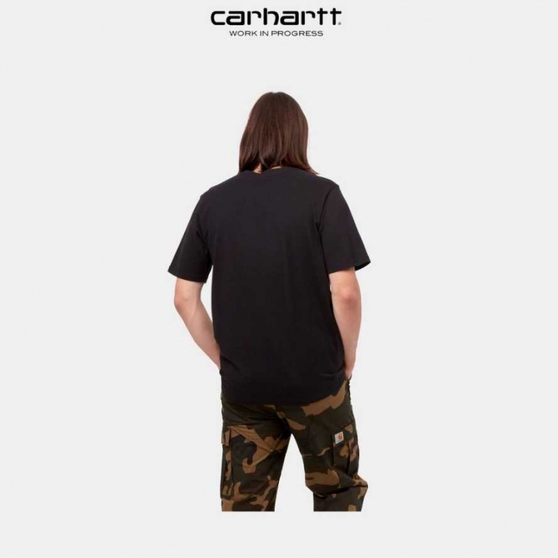 Noir Carhartt Wip Pocket T-Shirt - Danmark UQT-2645400