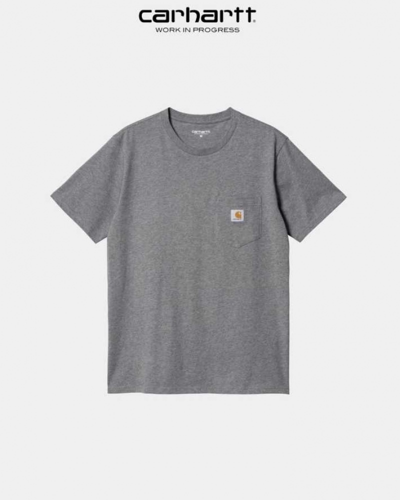 Grise Foncé Carhartt Wip Pocket T-Shirt Grise - Danmark MHL-3601178