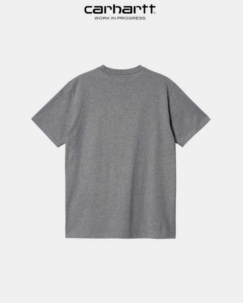 Grise Foncé Carhartt Wip Pocket T-Shirt Grise - Danmark MHL-3601178