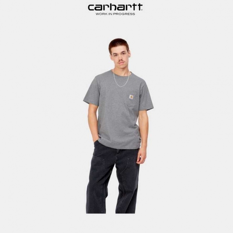 Grise Foncé Carhartt Wip Pocket T-Shirt Grise - Danmark MHL-3601178