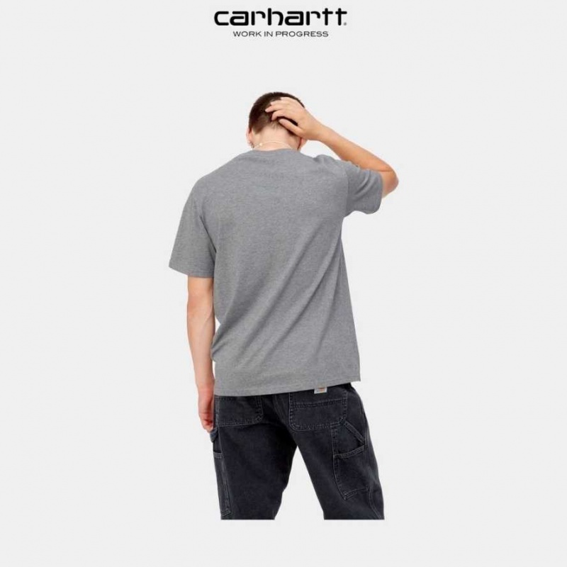 Grise Foncé Carhartt Wip Pocket T-Shirt Grise - Danmark MHL-3601178