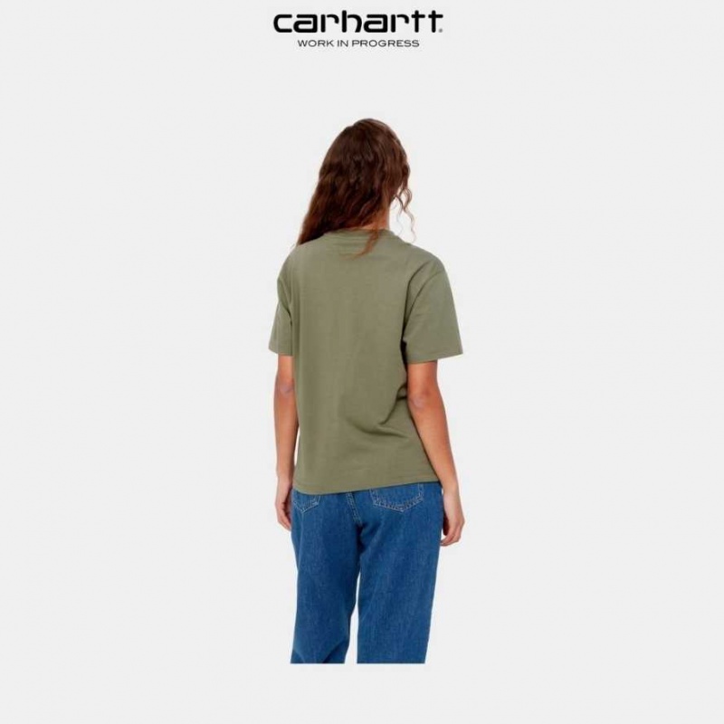 Seaweed Carhartt Wip Pocket T-Shirt - Danmark HAQ-7716534