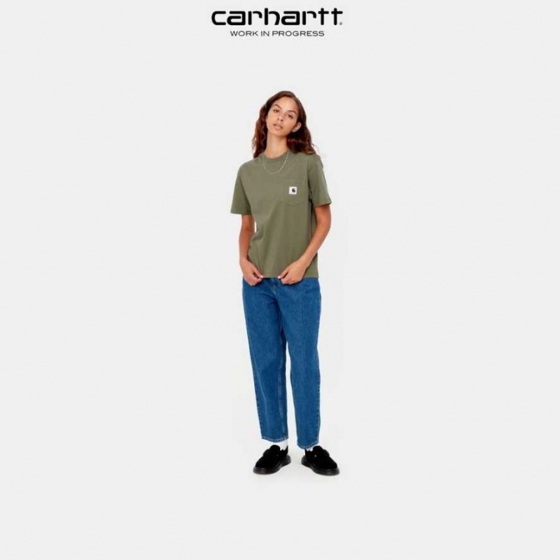 Seaweed Carhartt Wip Pocket T-Shirt - Danmark HAQ-7716534