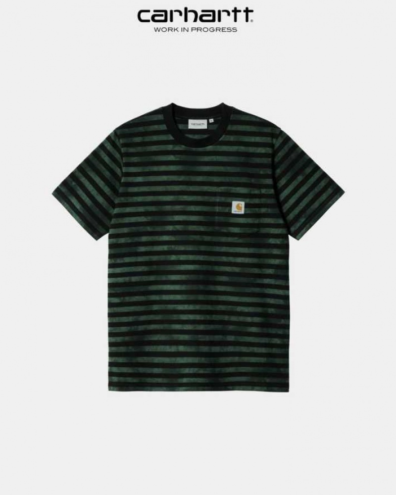 Treehouse Chromo Carhartt Wip Scotty Stripe Chromo Pocket T-Shirt Treehouse - Danmark PUM-6636023