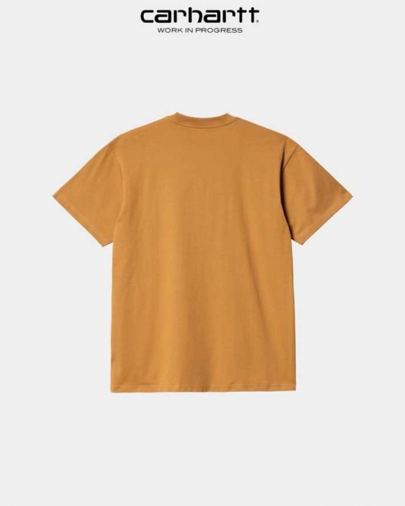 Ochre Carhartt Wip Scrawl Script T-Shirt - Danmark RPT-3697140