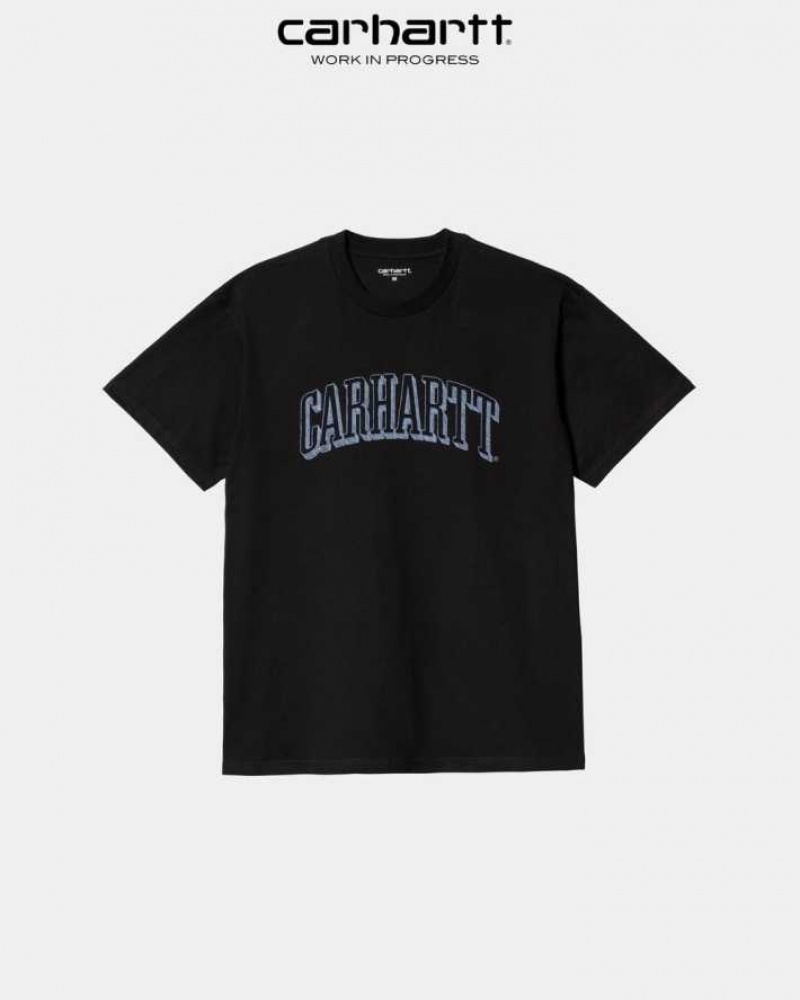 Noir Carhartt Wip Scrawl Script T-Shirt - Danmark UWX-9476390