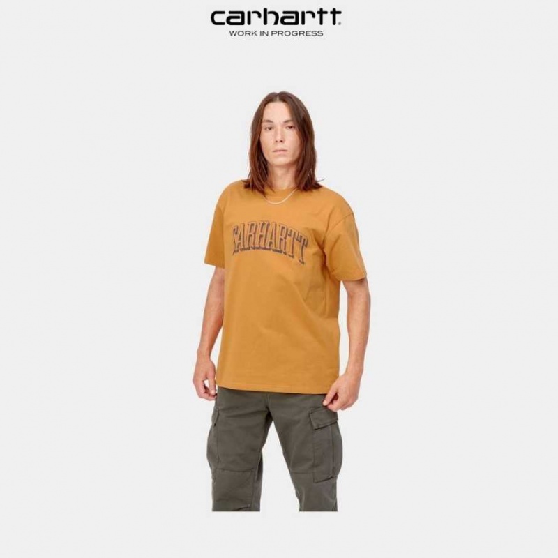 Ochre Carhartt Wip Scrawl Script T-Shirt - Danmark RPT-3697140