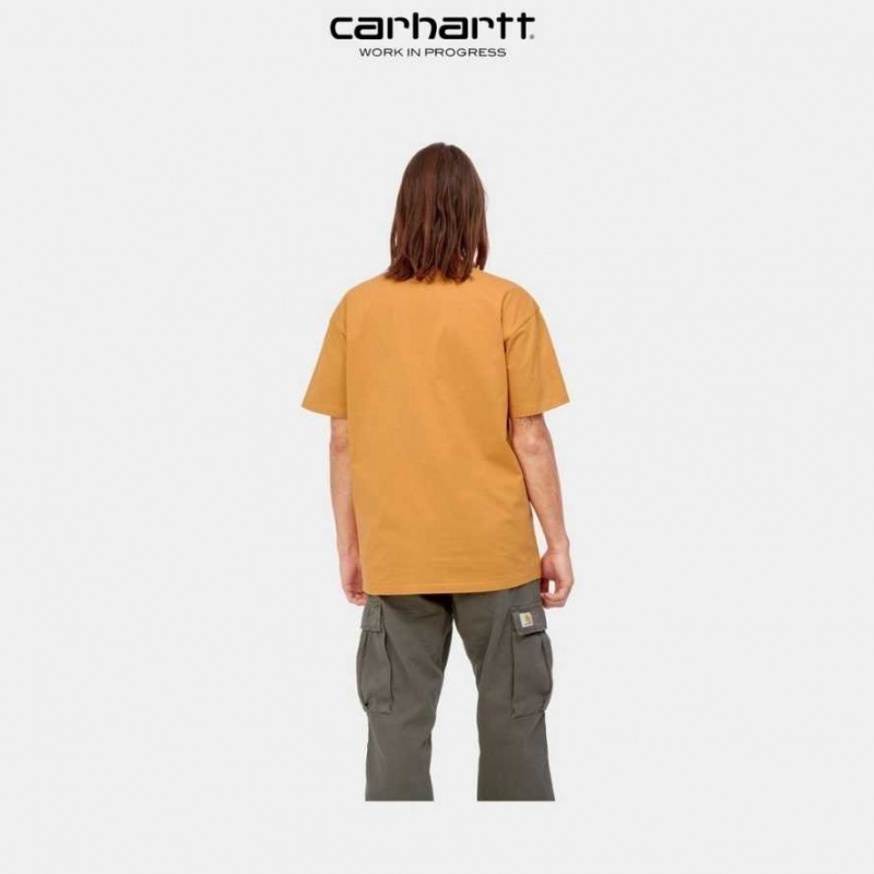 Ochre Carhartt Wip Scrawl Script T-Shirt - Danmark RPT-3697140