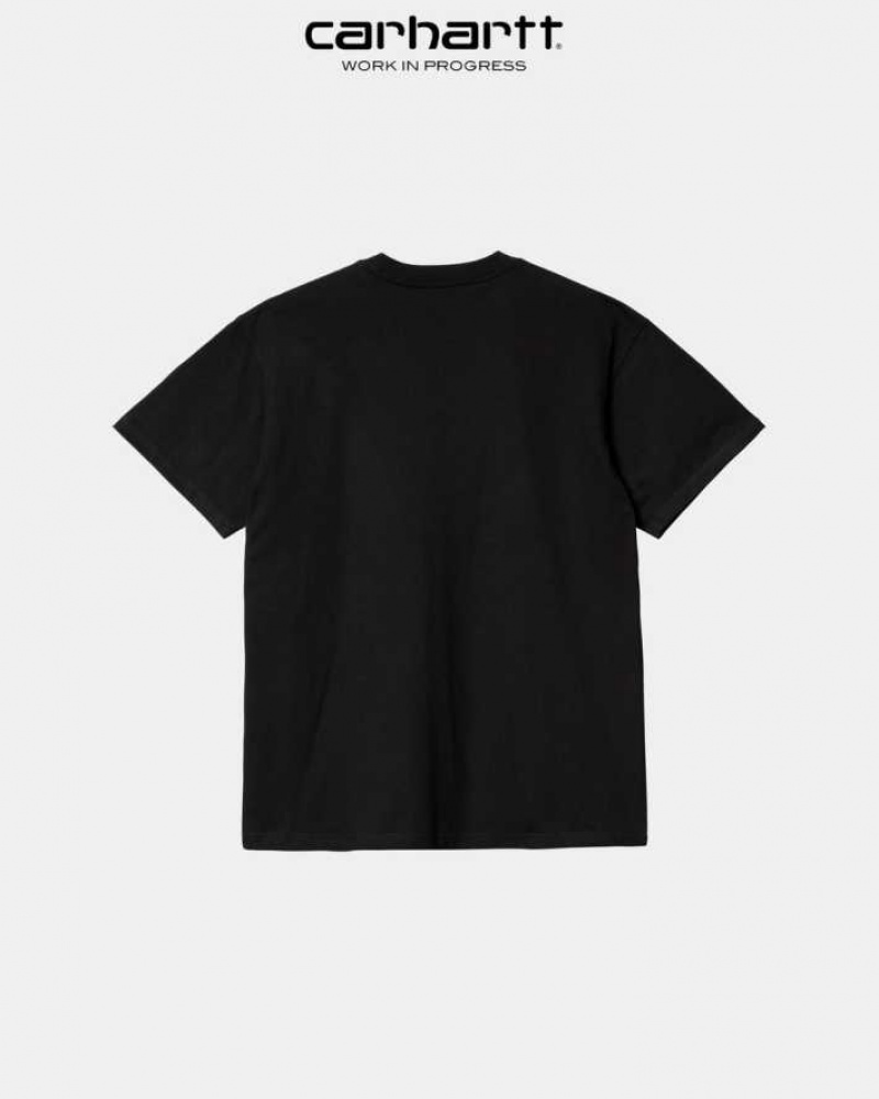 Noir Carhartt Wip Scrawl Script T-Shirt - Danmark UWX-9476390