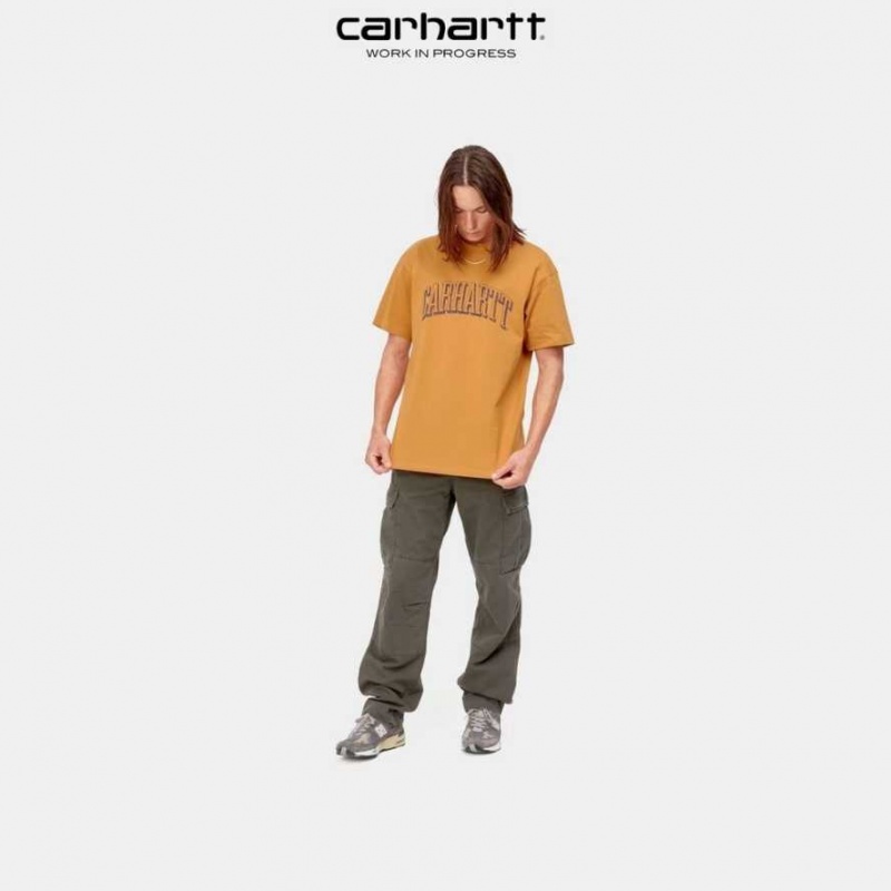 Ochre Carhartt Wip Scrawl Script T-Shirt - Danmark RPT-3697140