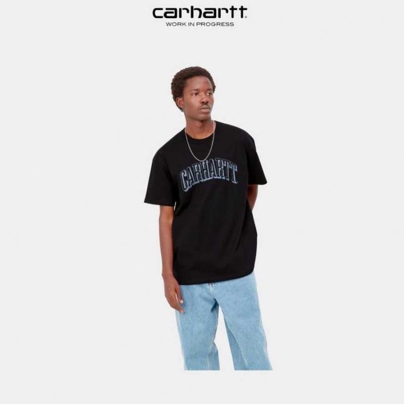 Noir Carhartt Wip Scrawl Script T-Shirt - Danmark UWX-9476390