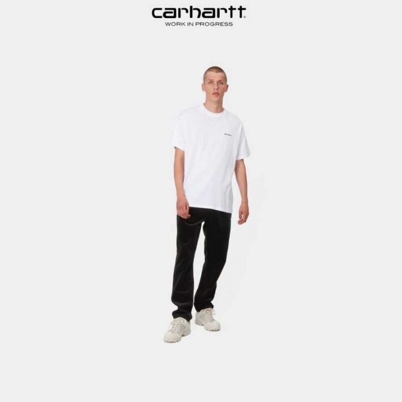 Blanche Carhartt Wip Script Embroidery T-Shirt - Danmark IAD-6556930