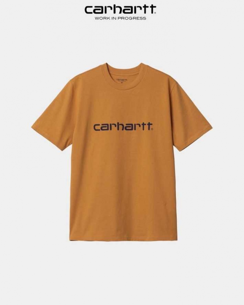 Ochre Carhartt Wip Script T-Shirt - Danmark ACJ-8090710