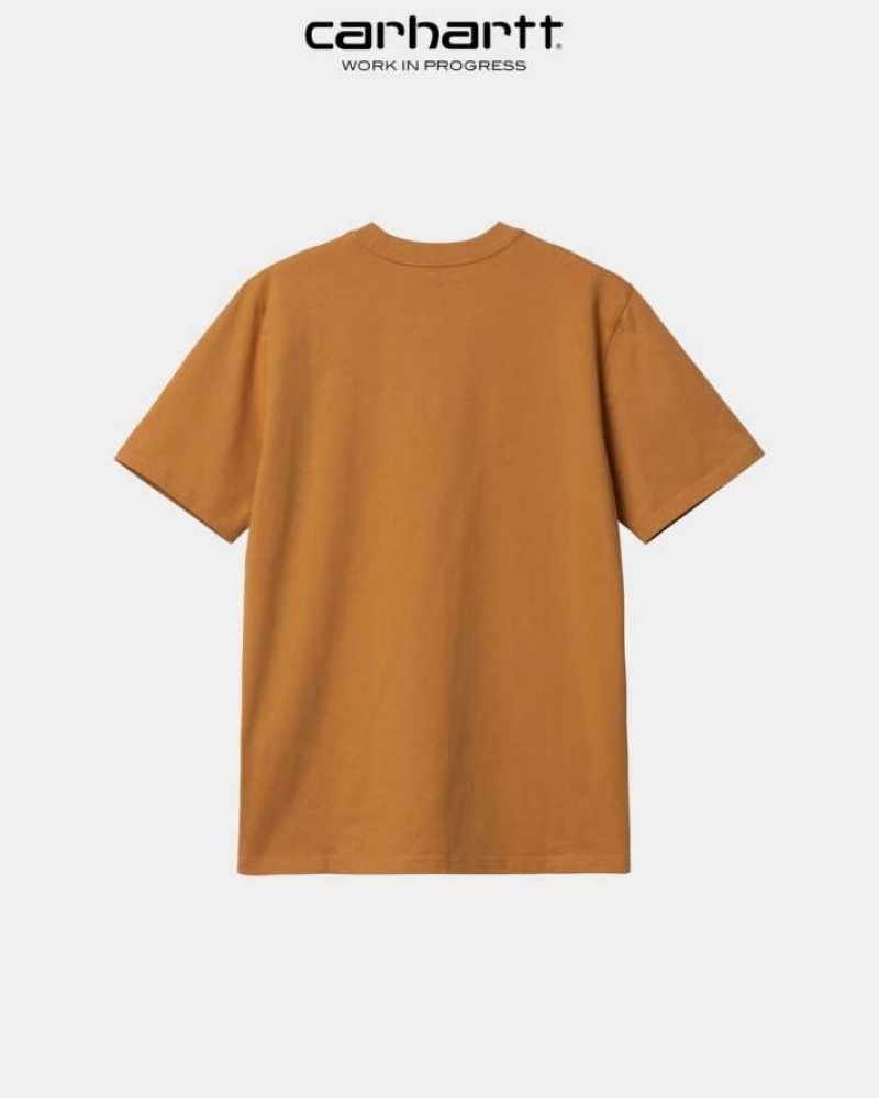 Ochre Carhartt Wip Script T-Shirt - Danmark ACJ-8090710