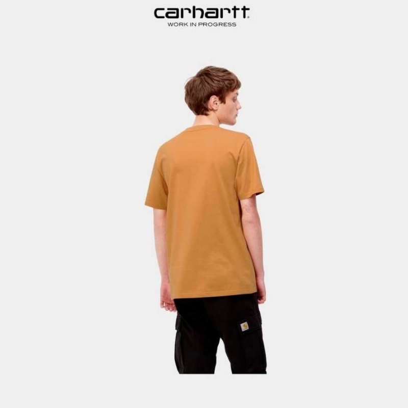 Ochre Carhartt Wip Script T-Shirt - Danmark ACJ-8090710