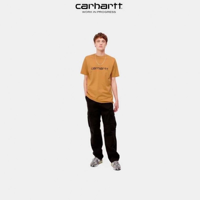 Ochre Carhartt Wip Script T-Shirt - Danmark ACJ-8090710