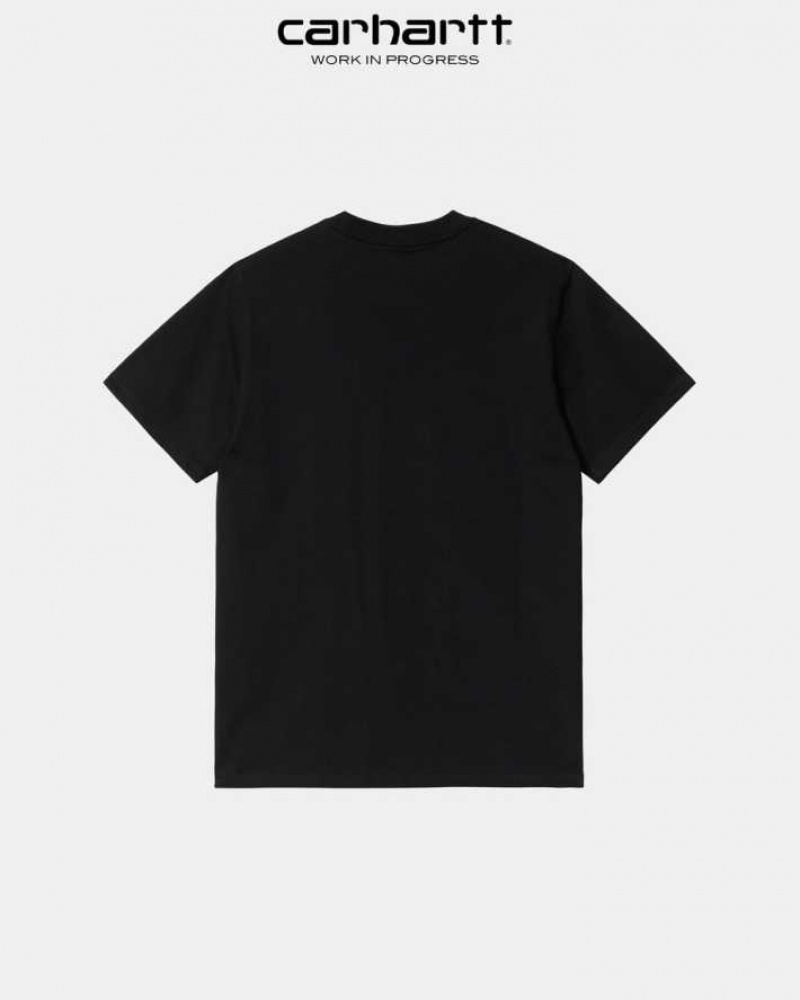 Noir Carhartt Wip Script T-Shirt - Danmark MVY-8991057