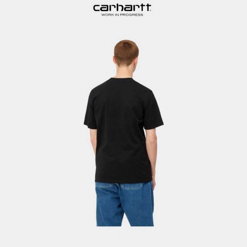 Noir Carhartt Wip Script T-Shirt - Danmark MVY-8991057