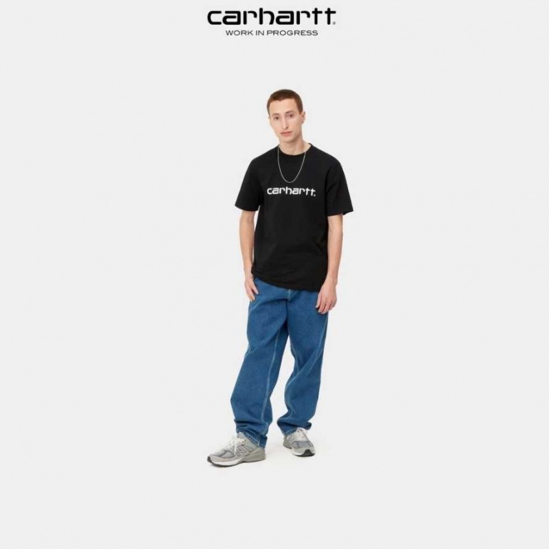 Noir Carhartt Wip Script T-Shirt - Danmark MVY-8991057