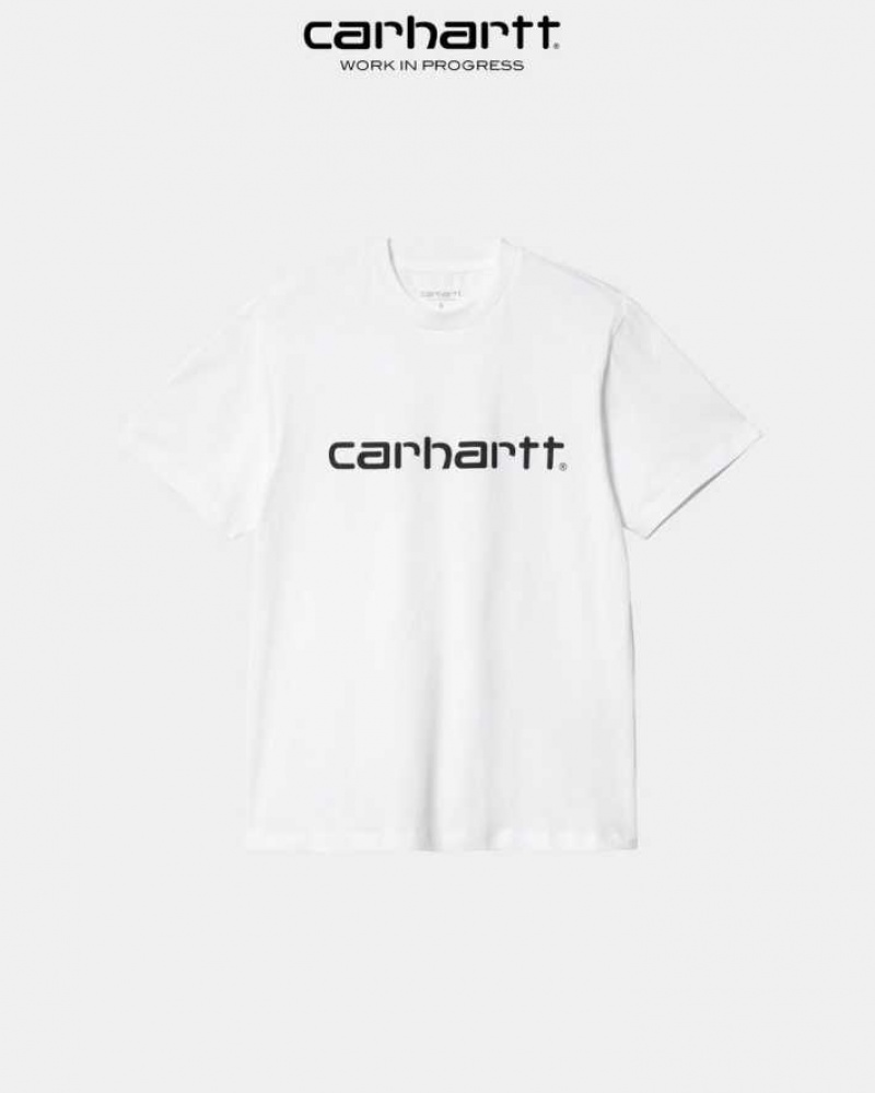 Blanche Carhartt Wip Script T-Shirt - Danmark SLT-3178594