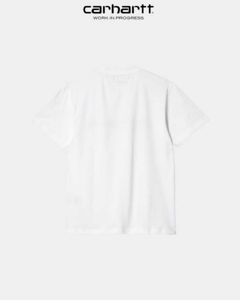 Blanche Carhartt Wip Script T-Shirt - Danmark SLT-3178594