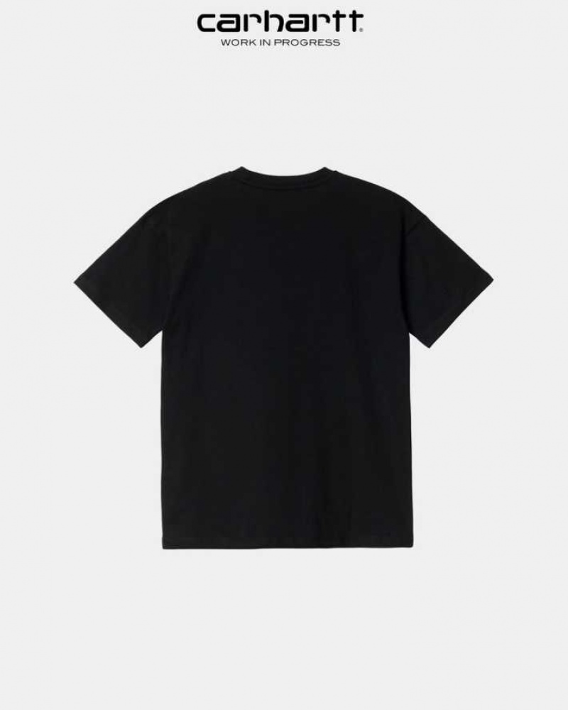 Noir Carhartt Wip Script T-Shirt - Danmark QEO-5870035