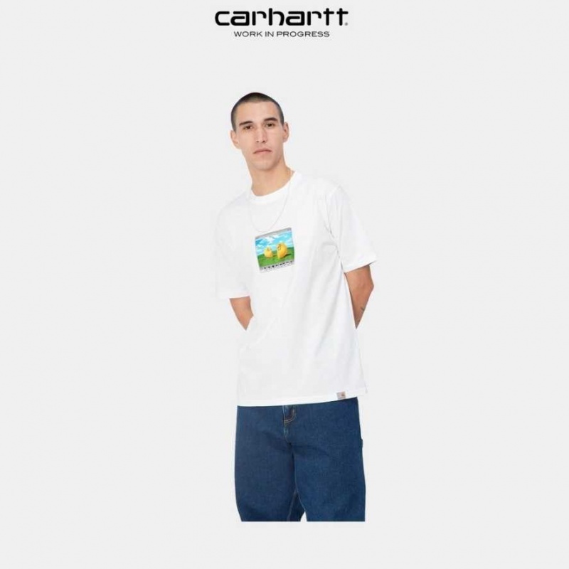 Blanche Carhartt Wip Sound Experience T-Shirt - Danmark ZTH-9372480