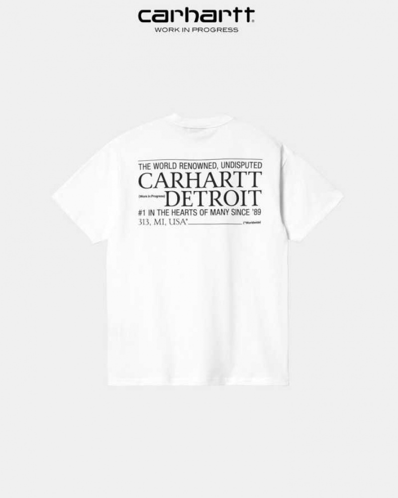 Blanche Carhartt Wip Undisputed T-Shirt - Danmark PSM-2770475